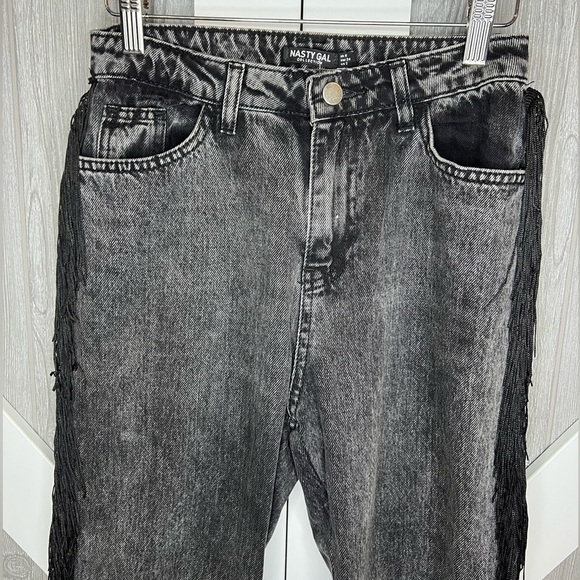 B7.6 Nasty Girl Fringe Cropped High Waisted Jeans US 2 - Picture 8 of 14